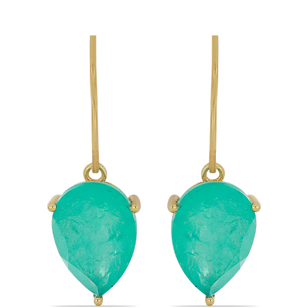 Goldplattierte Silberohrringe mit Paraiba Quarz