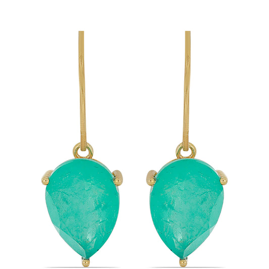 Goldplattierte Silberohrringe mit Paraiba Quarz