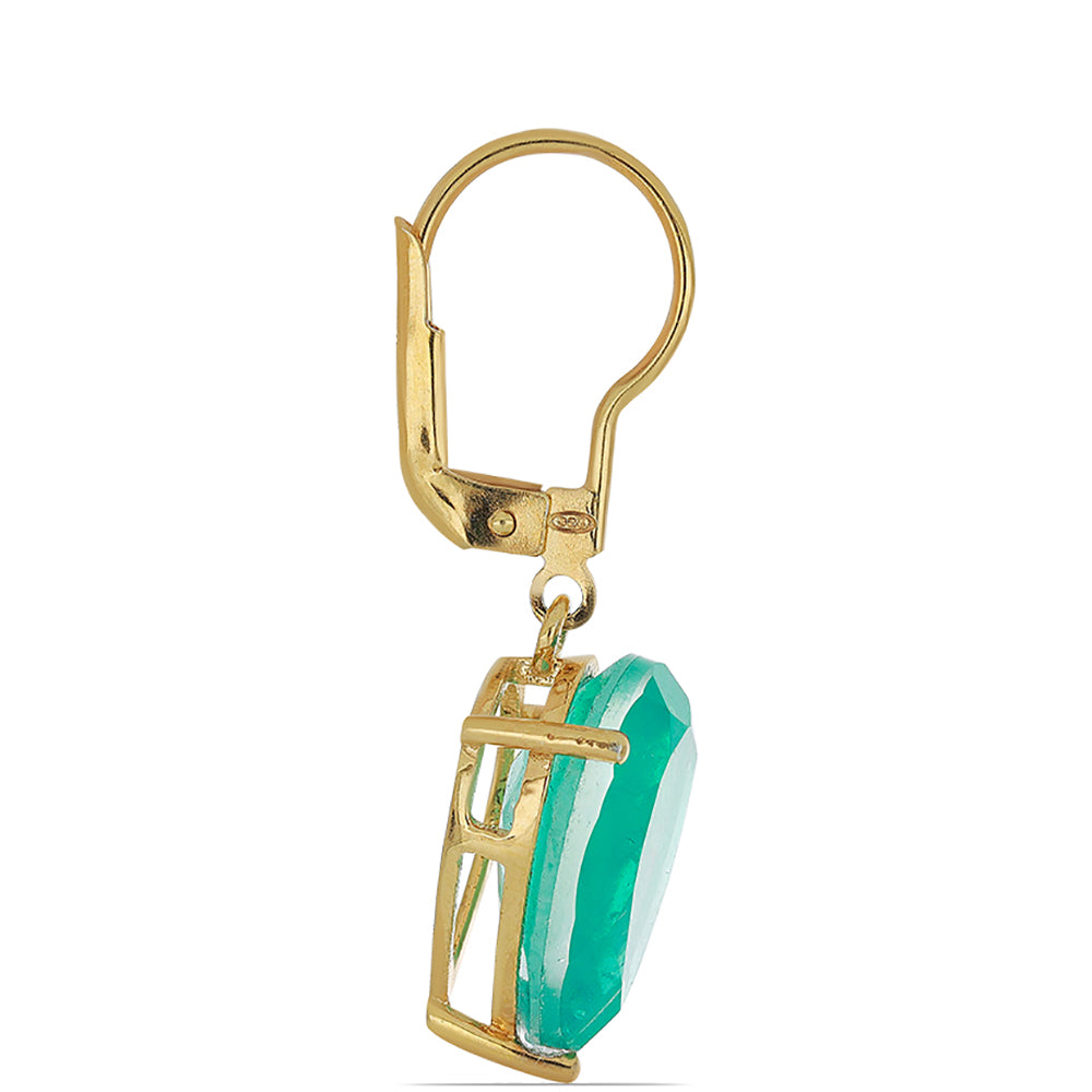 Goldplattierte Silberohrringe mit Paraiba Quarz 2 