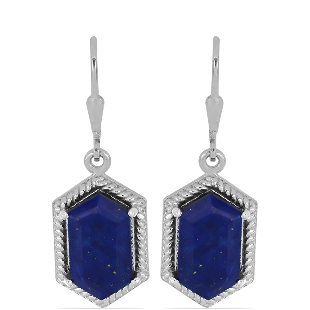 Silberohrringe mit Lapislazuli aus Badakhshan 1 