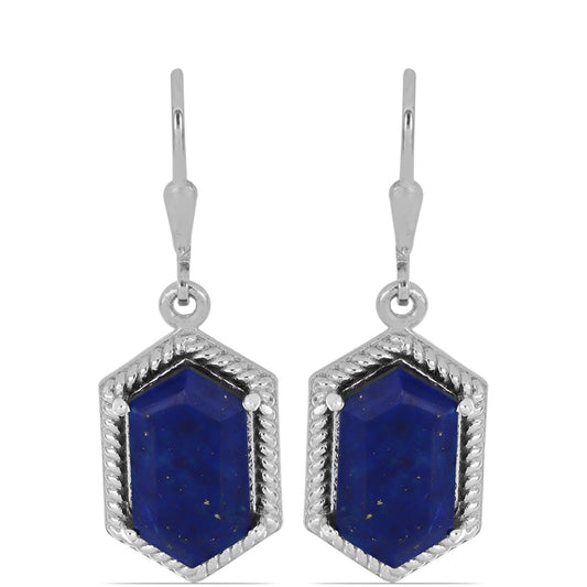 Silberohrringe mit Lapislazuli aus Badakhshan