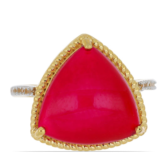 Goldplattierter Silberring mit weißem Topas