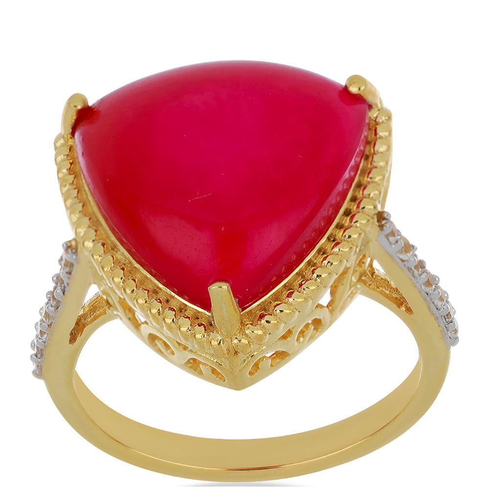 Goldplattierter Silberring mit weißem Topas 3 