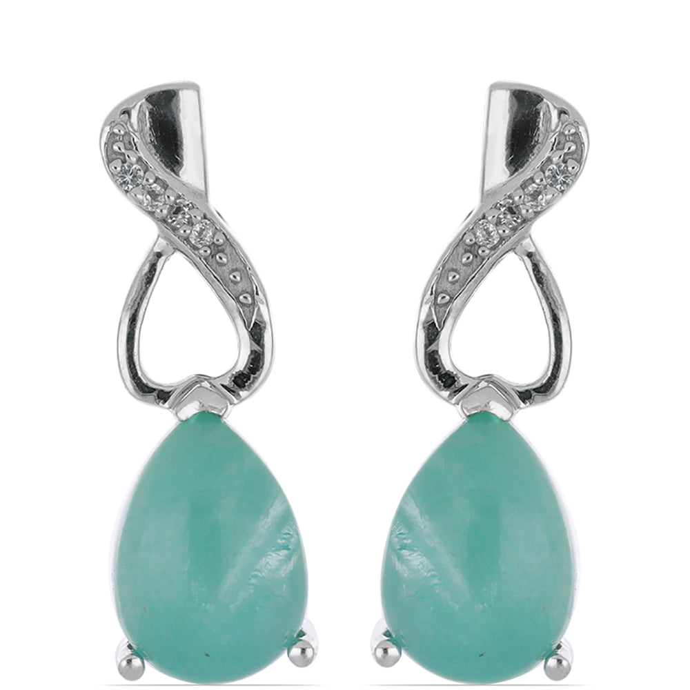 Silberohrringe mit Grandidierit aus Anosy und weißem Topas 1 