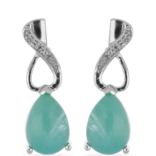 Silberohrringe mit Grandidierit aus Anosy und weißem Topas