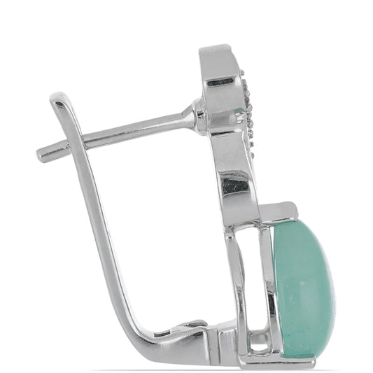 Silberohrringe mit Grandidierit aus Anosy und weißem Topas