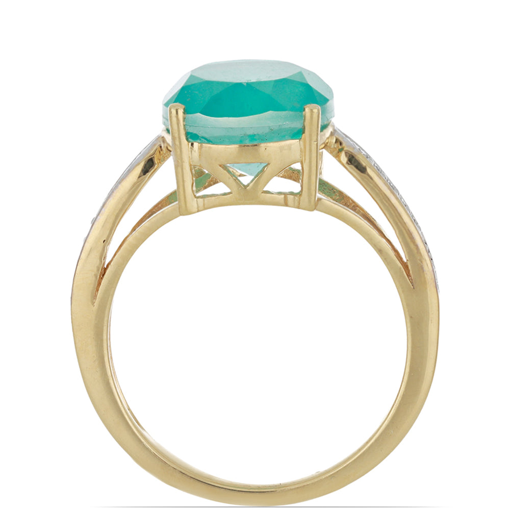 Goldplattierter Silberring mit Paraiba Quarz und weißem Topas 2 