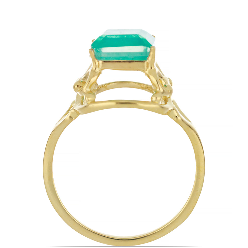 Goldplattierter Silberring mit Paraiba Quarz 2 