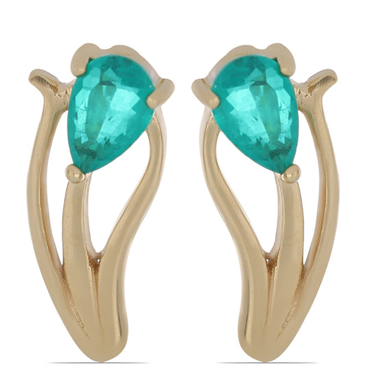 Goldplattierte Silberohrringe mit Paraiba Quarz