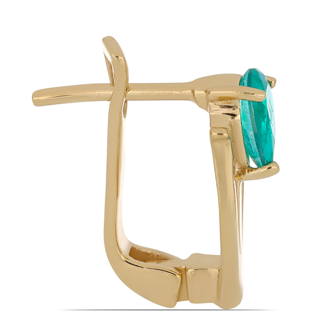 Goldplattierte Silberohrringe mit Paraiba Quarz 2 