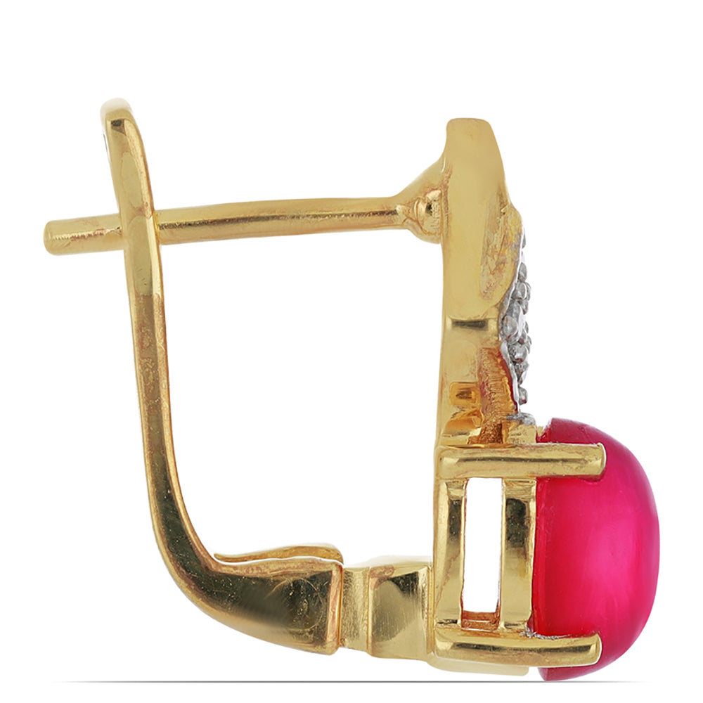 Goldplattierte Silberohrringe mit weißem Topas 2 