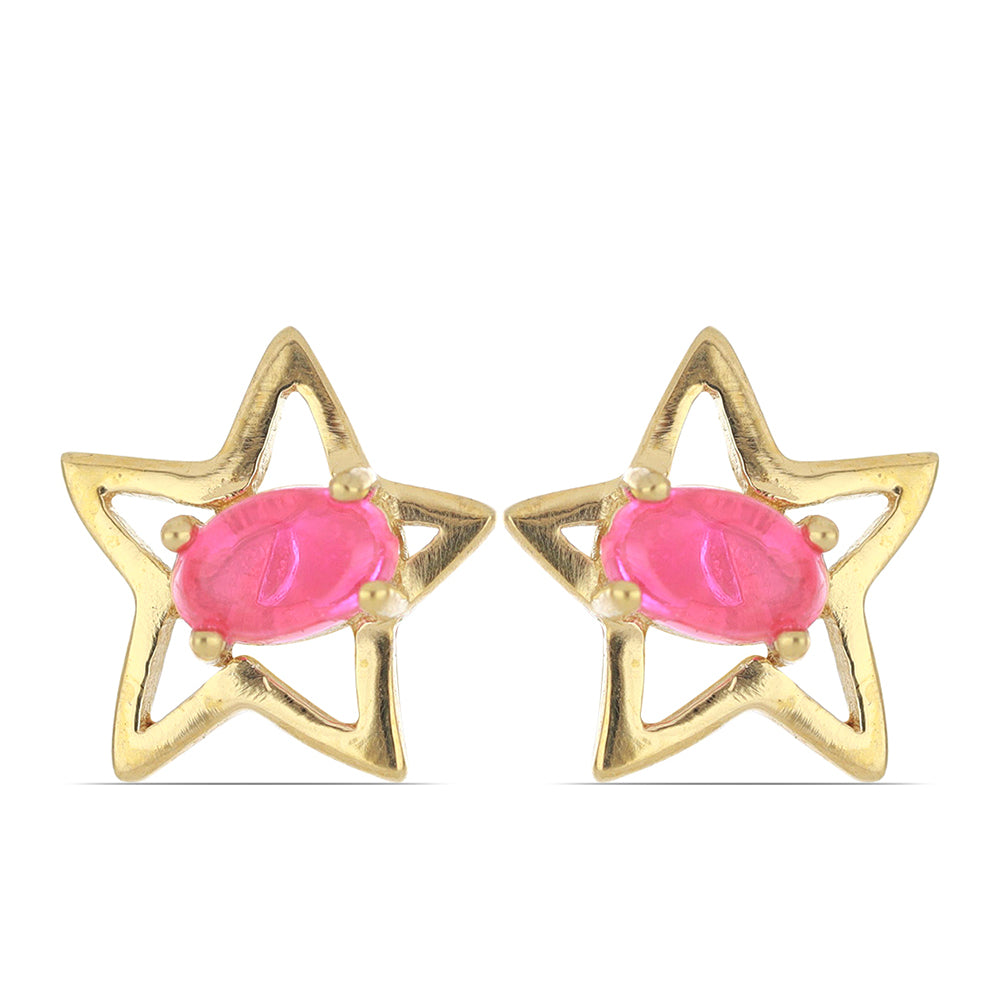 Goldplattierte Silberohrringe mit rosa äthiopischem Opal aus Lega Dembi 1 