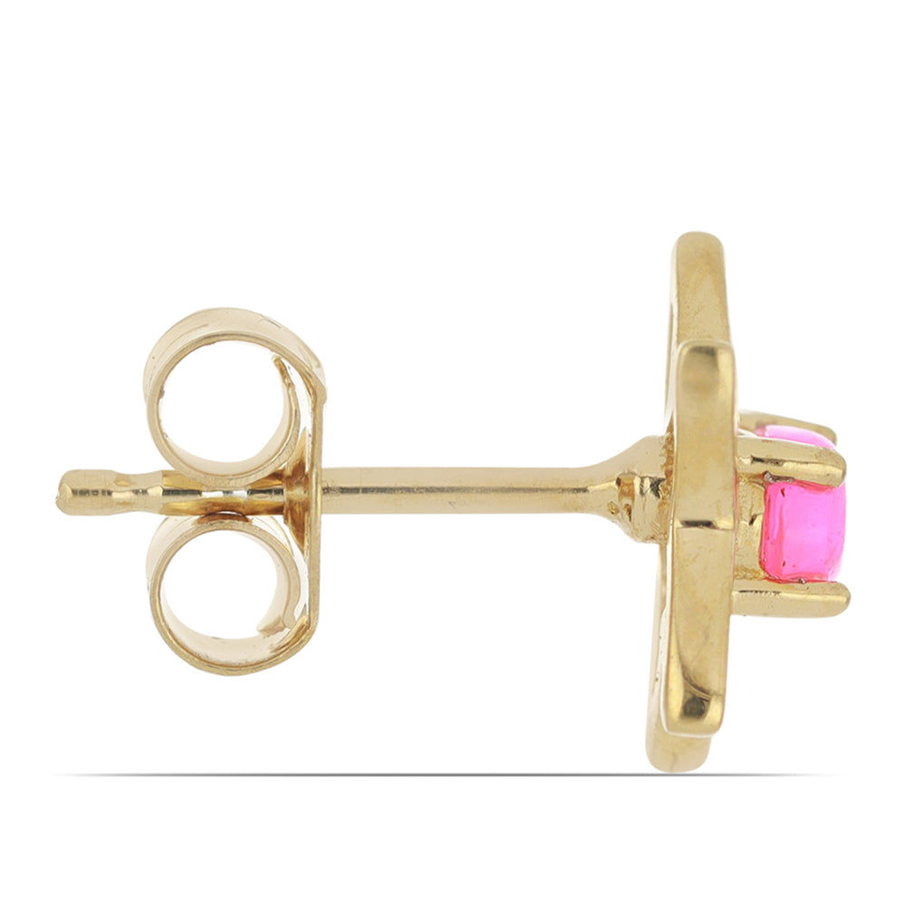 Goldplattierte Silberohrringe mit rosa äthiopischem Opal aus Lega Dembi 2 