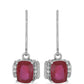 Silberohrringe mit Rubin aus Madagaskar und weißem Topas