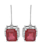 Silberohrringe mit Rubin aus Madagaskar und weißem Topas