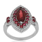 Silberring mit Rubin aus Madagaskar und weißem Topas
