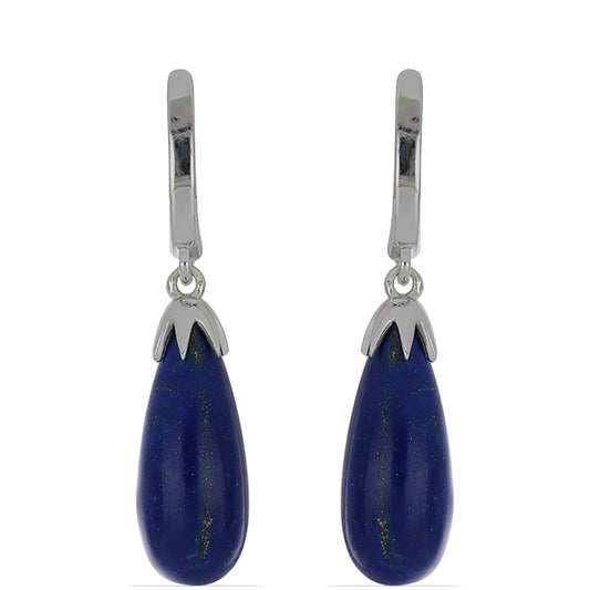 Silberohrringe mit Lapislazuli aus Badakhshan