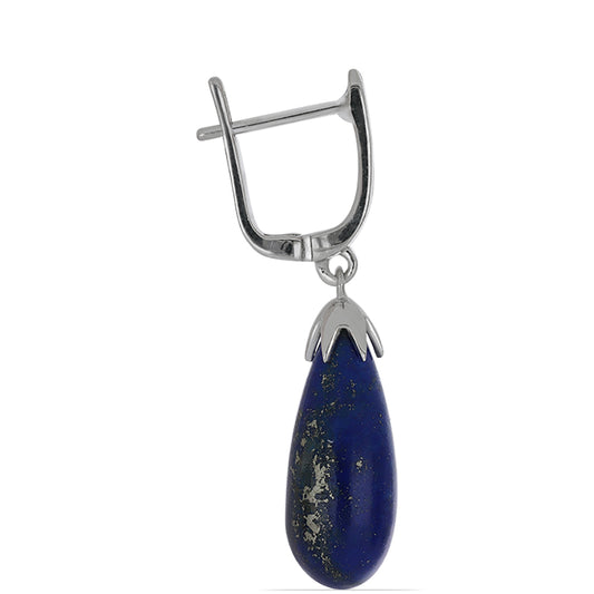 Silberohrringe mit Lapislazuli aus Badakhshan