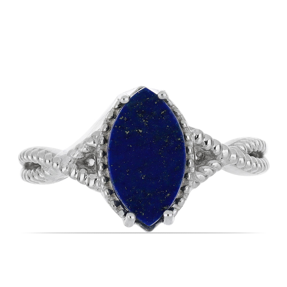 Silberring mit Lapislazuli aus Badakhshan