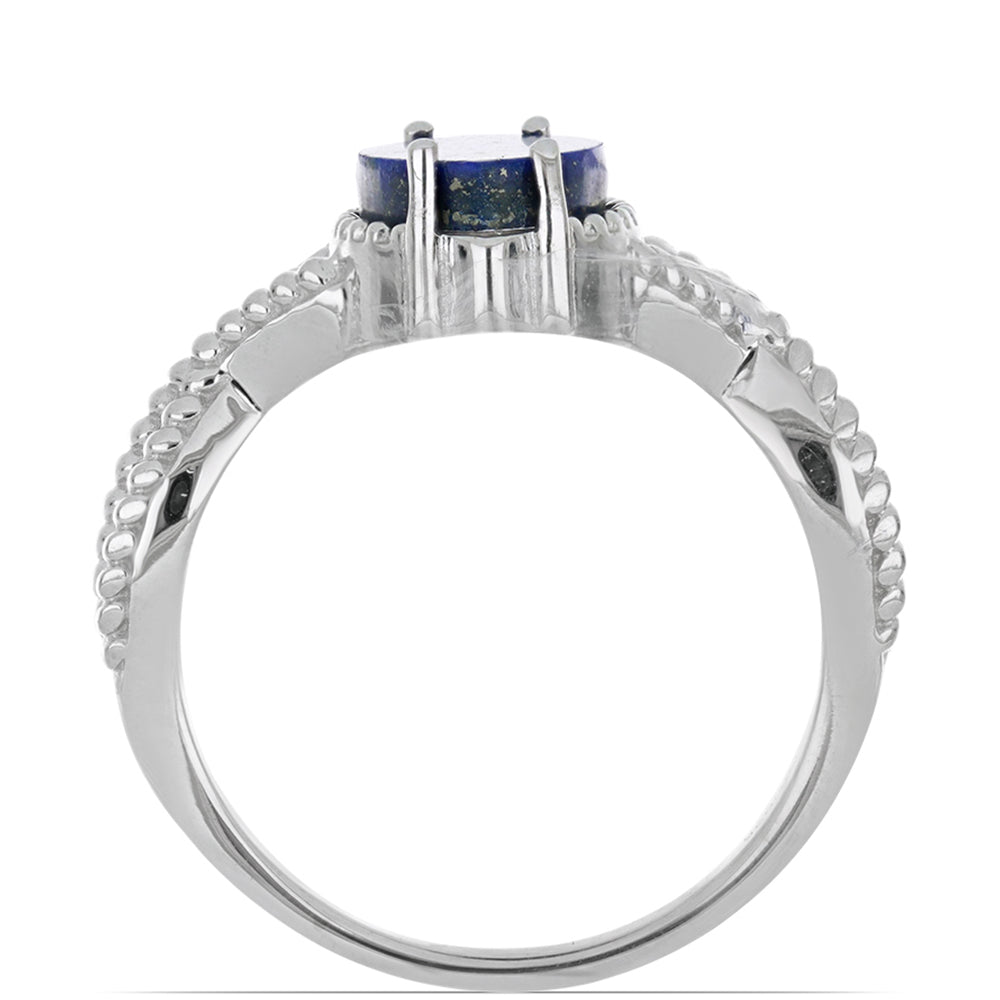 Silberring mit Lapislazuli aus Badakhshan