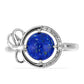 Silberring mit Lapislazuli aus Badakhshan und weißem Topas
