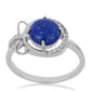 Silberring mit Lapislazuli aus Badakhshan und weißem Topas