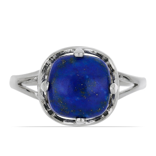 Silberring mit Lapislazuli aus Badakhshan
