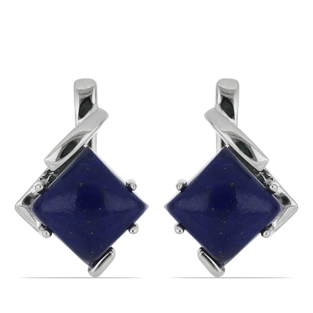 Silberohrringe mit Lapislazuli aus Badakhshan