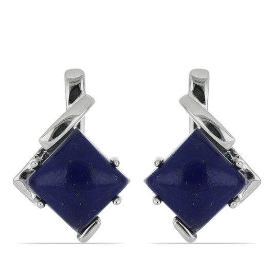 Silberohrringe mit Lapislazuli aus Badakhshan