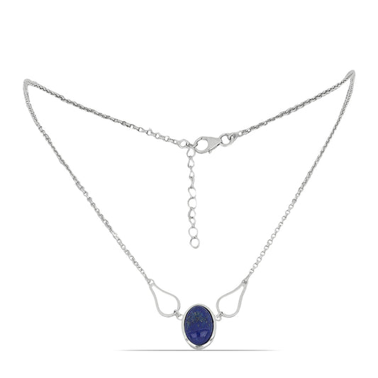 Silberhalskette mit Lapislazuli aus Badakhshan