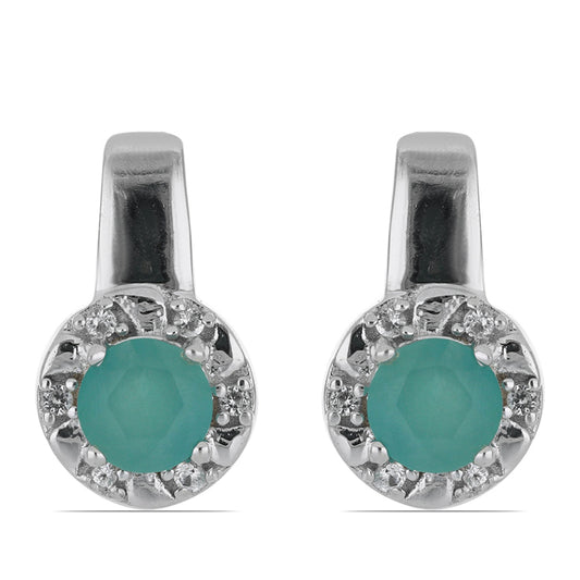 Silberohrringe mit Grandidierit aus Anosy und weißem Topas