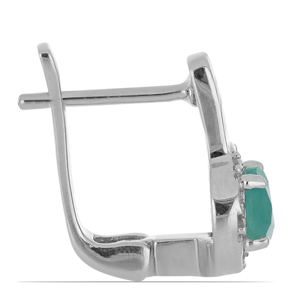 Silberohrringe mit Grandidierit aus Anosy und weißem Topas 2 