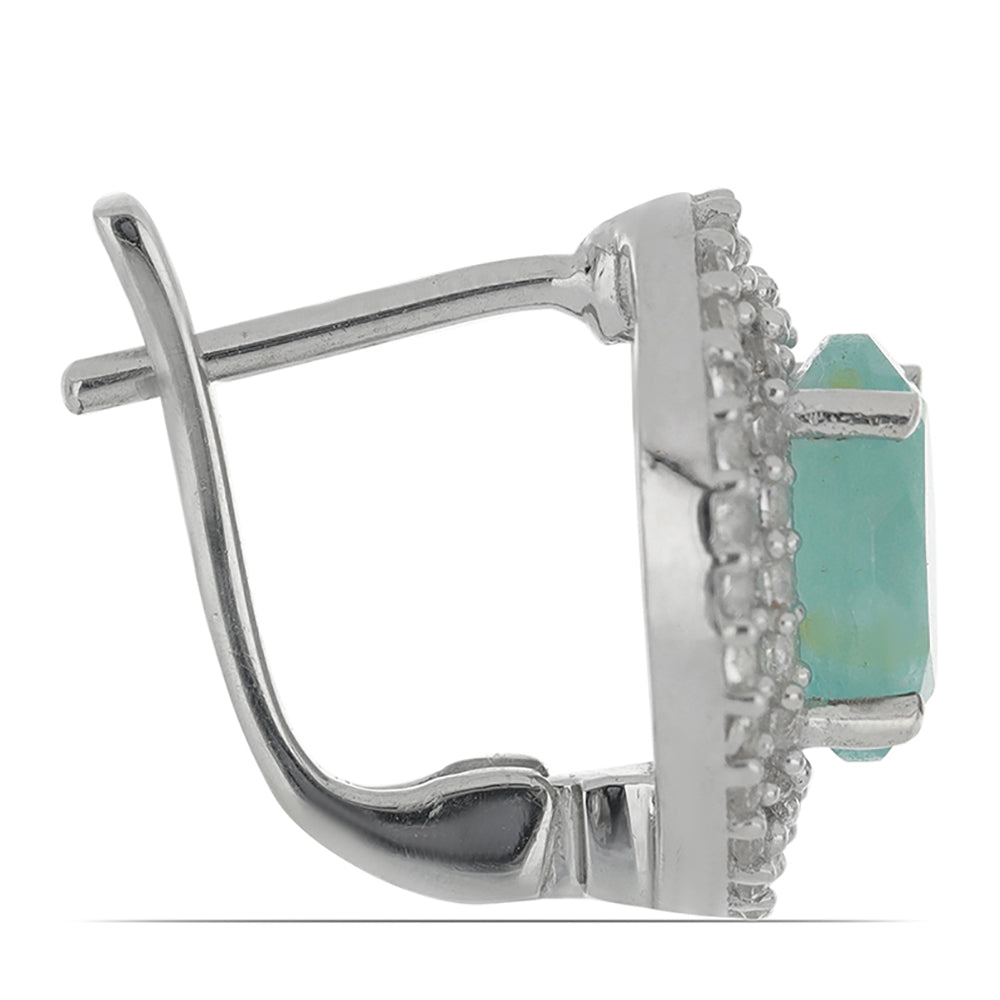 Silberohrringe mit Grandidierit aus Anosy und weißem Topas 2 