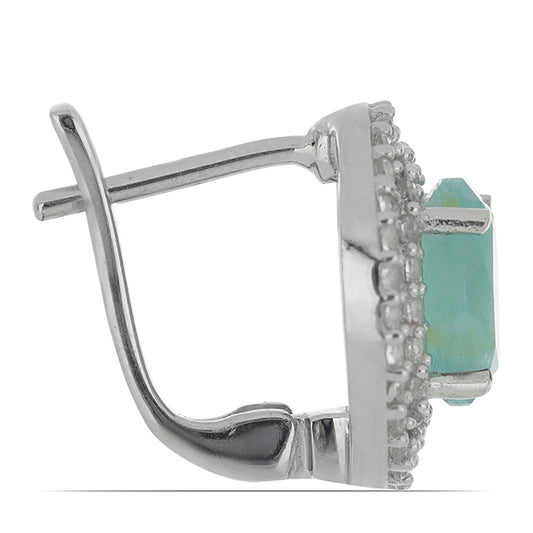 Silberohrringe mit Grandidierit aus Anosy und weißem Topas