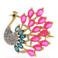 Goldplattierte Silberbrosche mit rosa Opal aus Lega Dembi und londonblauem Topas