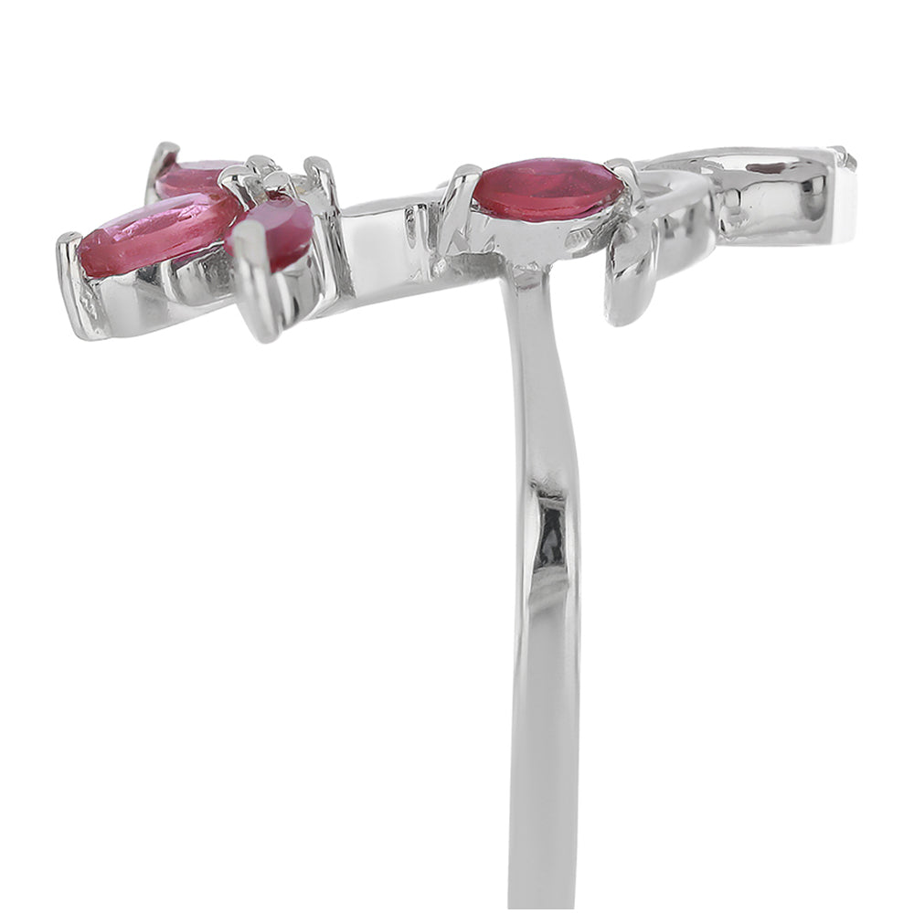 Silberring mit Rubin aus Madagaskar und weißem Topas 4 