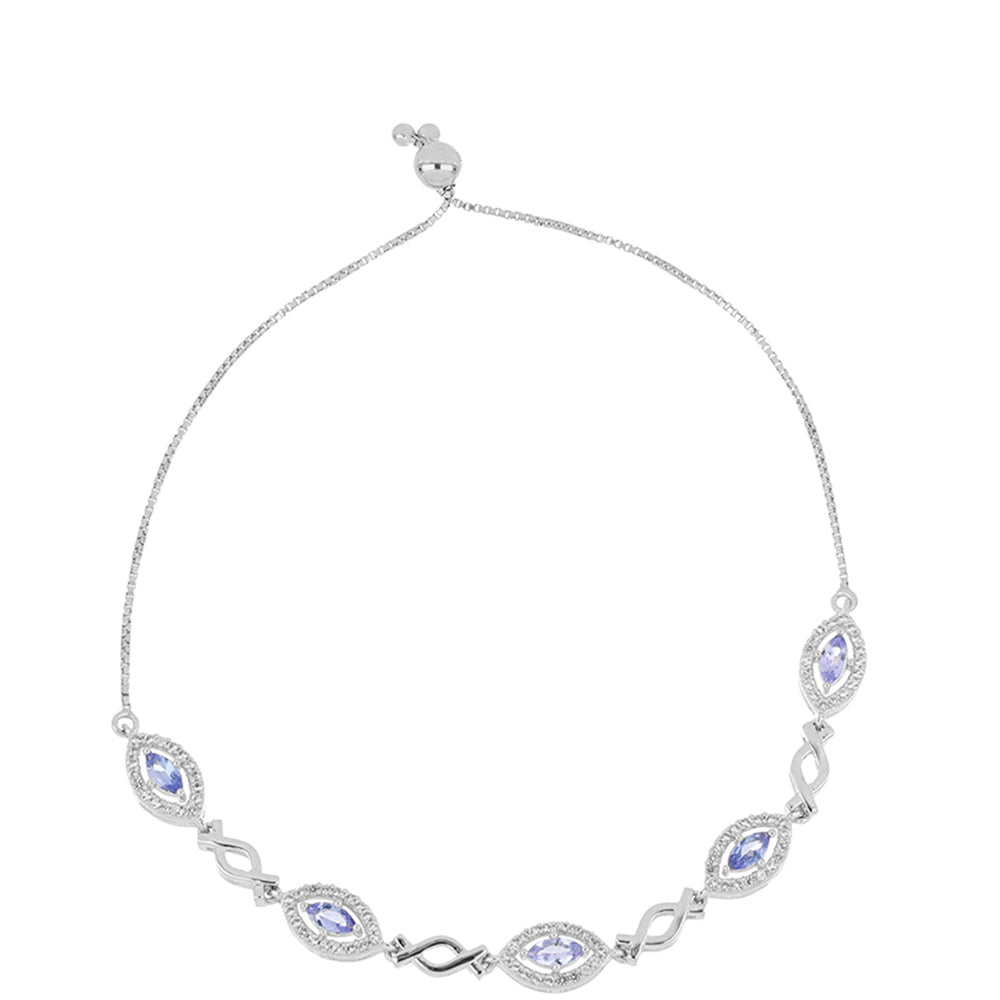 Silberarmband mit Tansanit und weißem Topas 1 