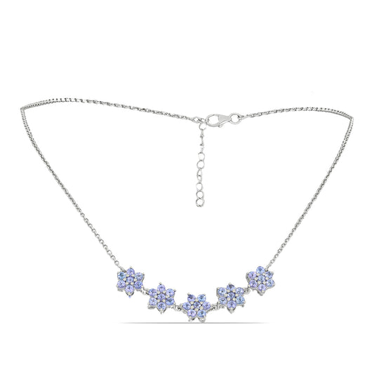 Silberhalskette mit Tansanit