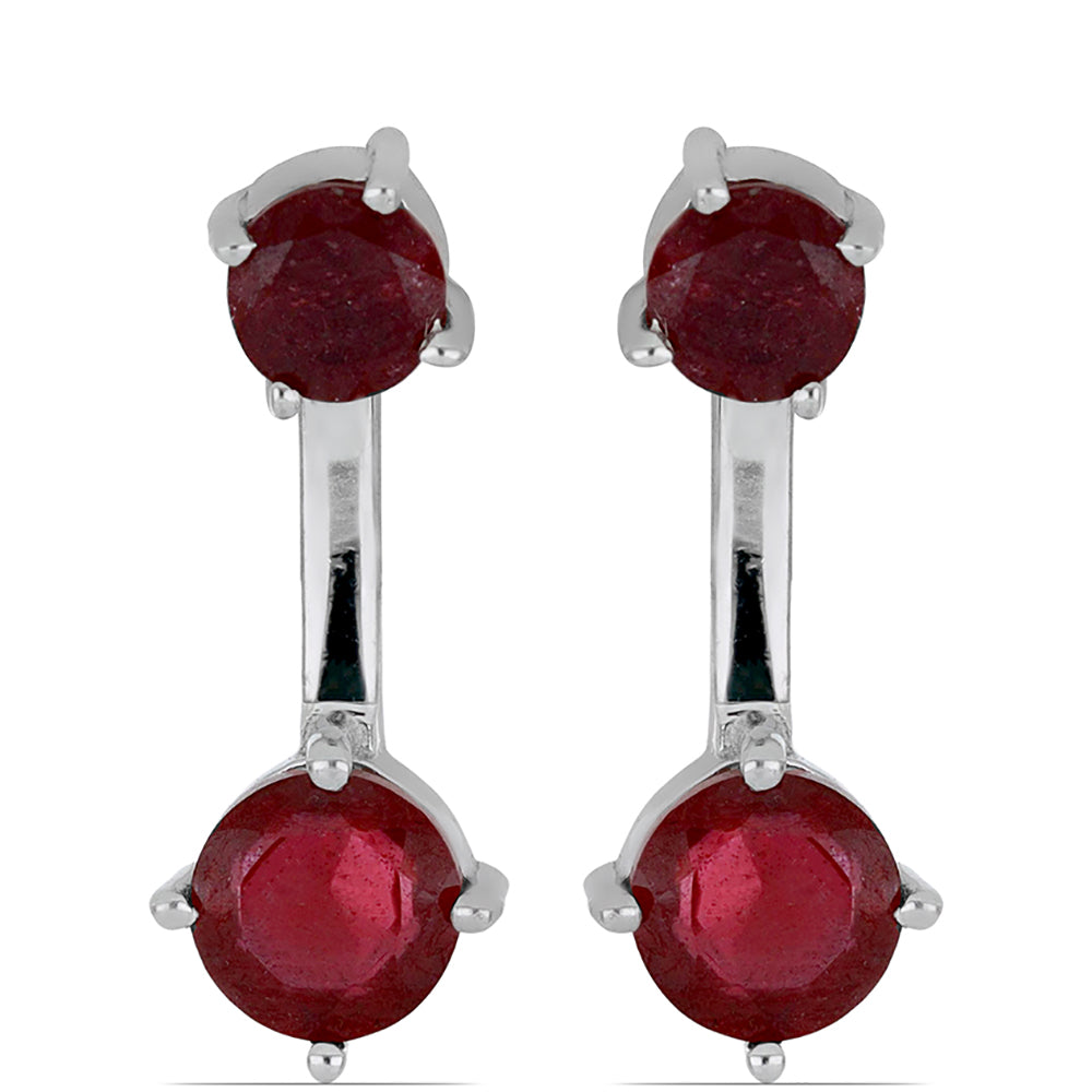 Silberohrringe mit Rubin aus Madagaskar 1 