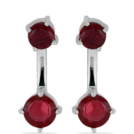 Silberohrringe mit Rubin aus Madagaskar