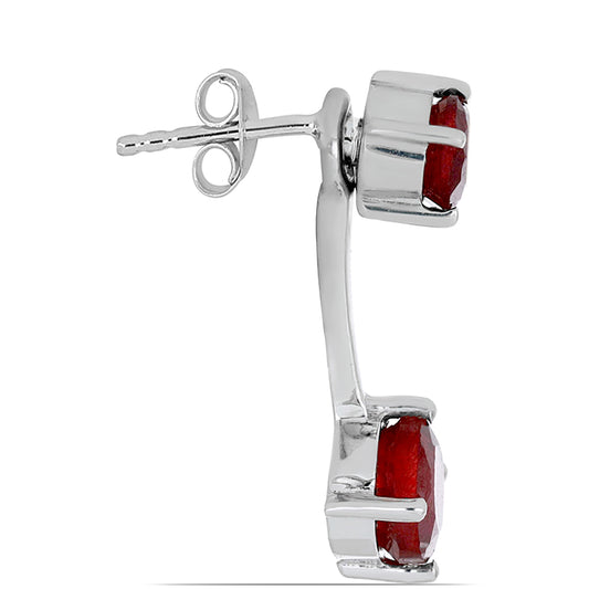 Silberohrringe mit Rubin aus Madagaskar