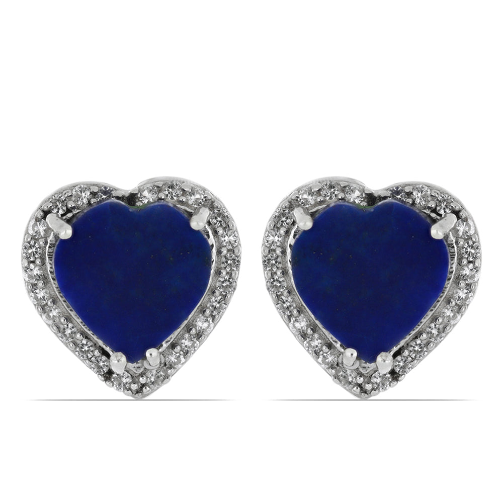 Silberohrringe mit Lapislazuli aus Badakhshan und weißem Topas