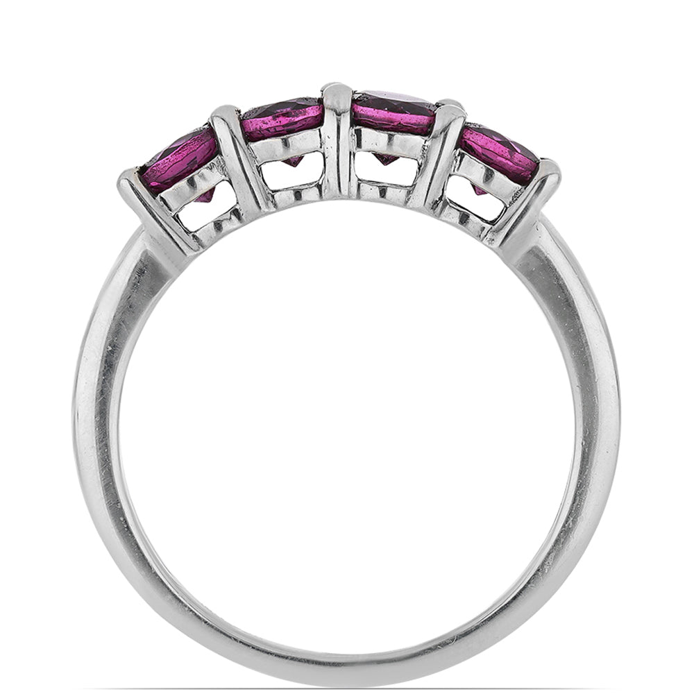 Silberring mit Rhodolith aus Moatize 2 