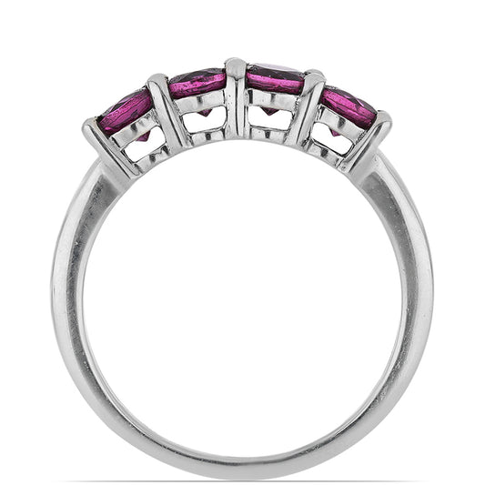 Silberring mit Rhodolith aus Moatize