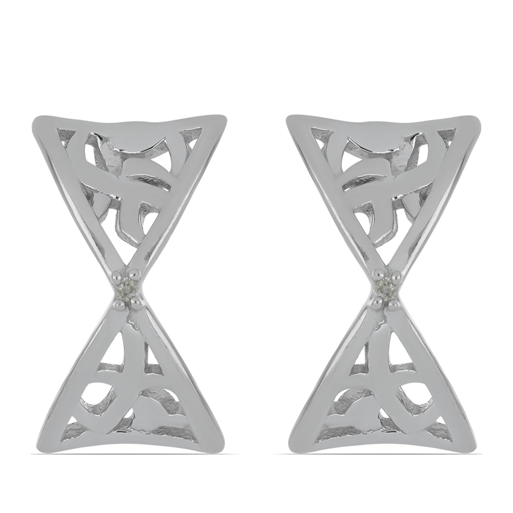 Silberohrringe mit weißem Diamant