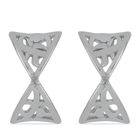 Silberohrringe mit weißem Diamant