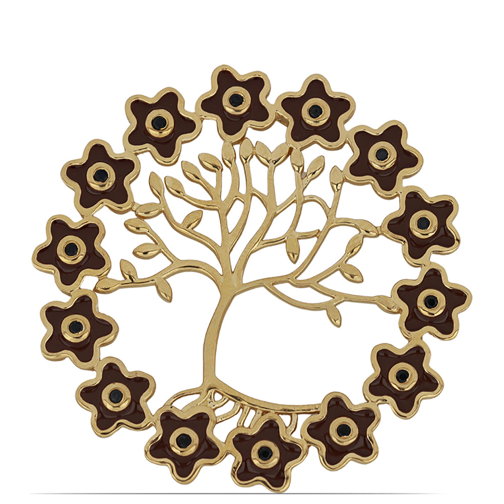 Goldplattierter Silberanhänger mit Emaille und schwarzem Spinell aus Gorno Badakhsha