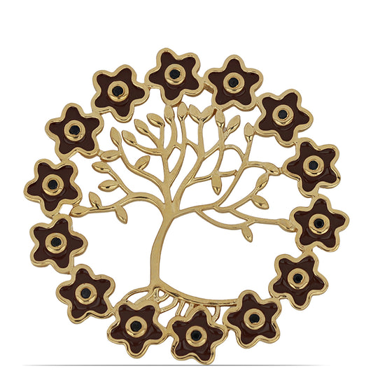 Goldplattierter Silberanhänger mit Emaille und schwarzem Spinell aus Gorno Badakhsha