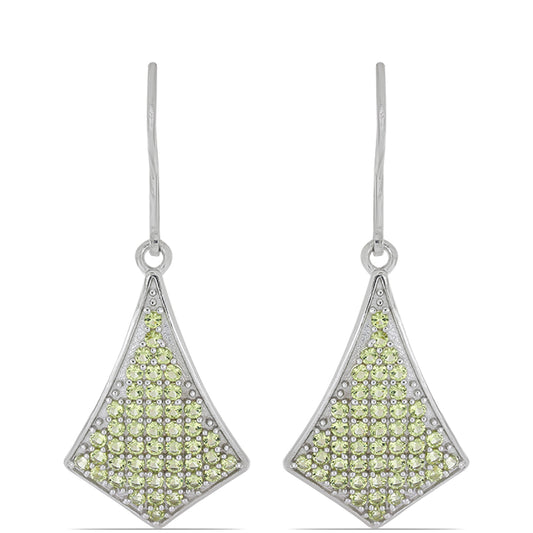 Silberohrringe mit Peridot aus Changbai
