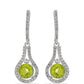 Silberohrringe mit Peridot aus Changbai und weißem Topas